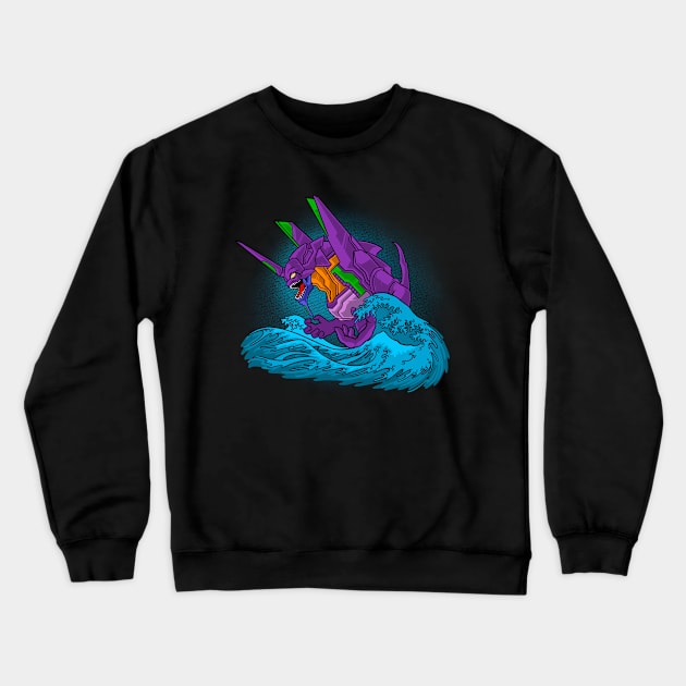 evangelion wave retro Crewneck Sweatshirt by terror machine std